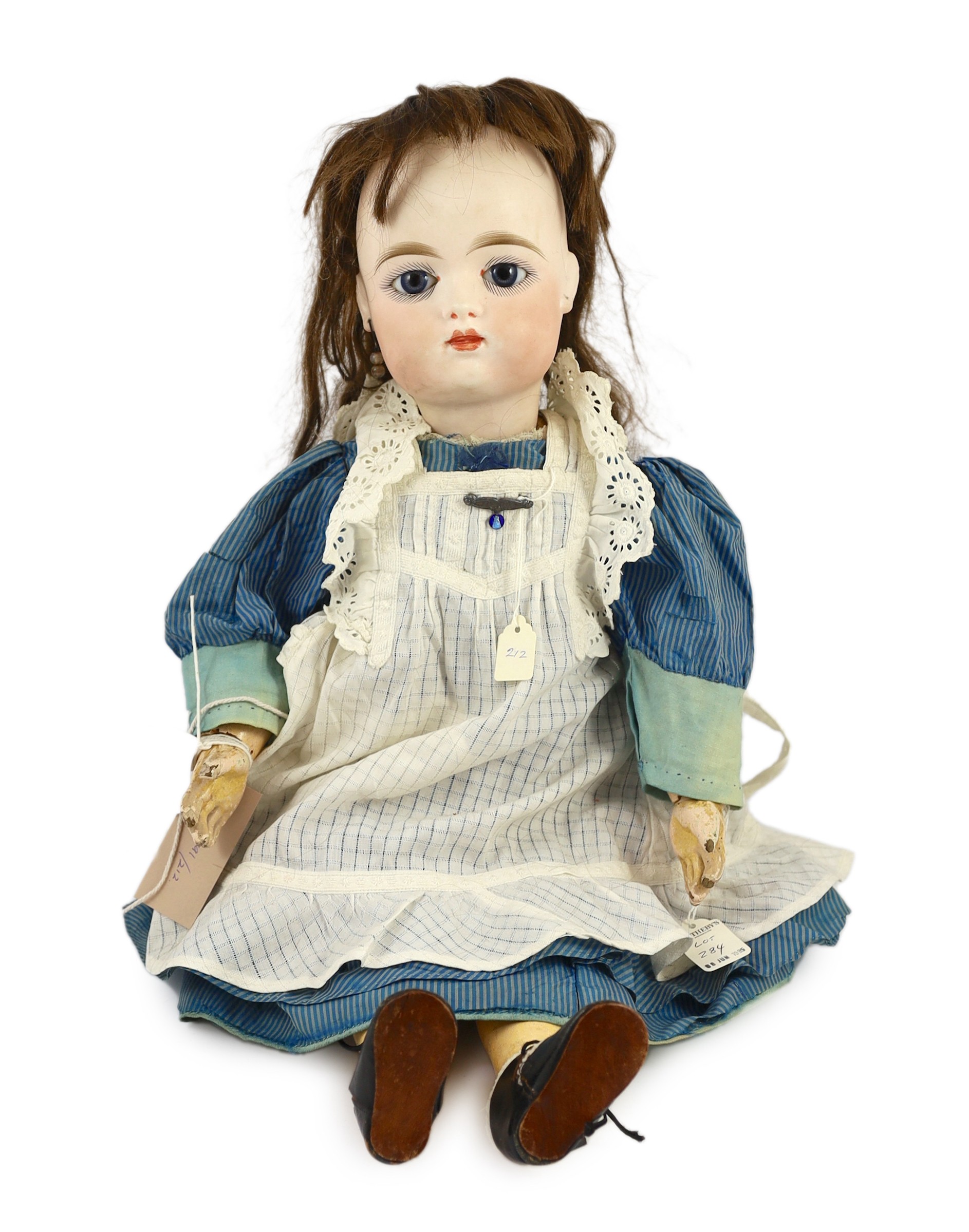 A Fleischmann & Bloedel Eden Bébé pressed bisque doll, French, circa 1890, 23in.